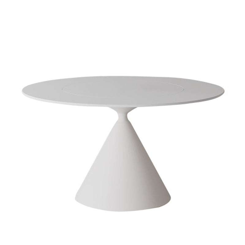 Contemporary Style Dining Round Table Sintered Stone Table with Metal Legs for Home White Without Chairs Clearhalo 'Dining Tables & Seating' 'Dining Tables' 'dining_table' 'furn' 'furn_dining_table' 'Furniture' 'Kitchen & Dining Furniture' 6379049