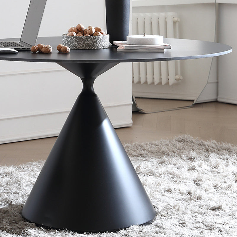 Contemporary Style Dining Round Table Sintered Stone Table with Metal Legs for Home Clearhalo 'Dining Tables & Seating' 'Dining Tables' 'dining_table' 'furn' 'furn_dining_table' 'Furniture' 'Kitchen & Dining Furniture' 6379051