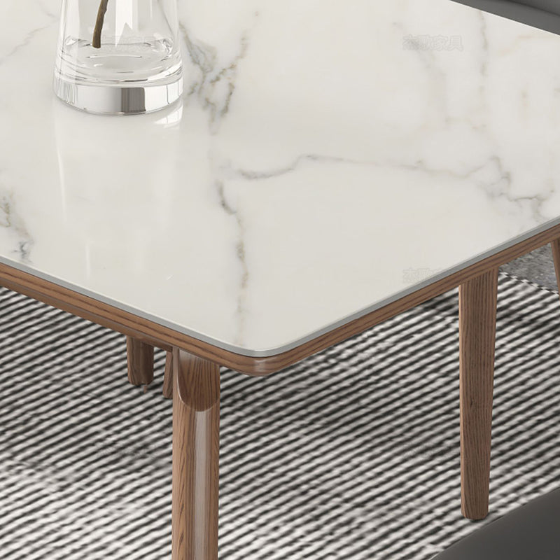 Rectangle Solid Wood Legs Table Contemporary Stone Dining Table for Dining Room Clearhalo 'Dining Tables & Seating' 'Dining Tables' 'dining_table' 'furn' 'furn_dining_table' 'Furniture' 'Kitchen & Dining Furniture' 6379076