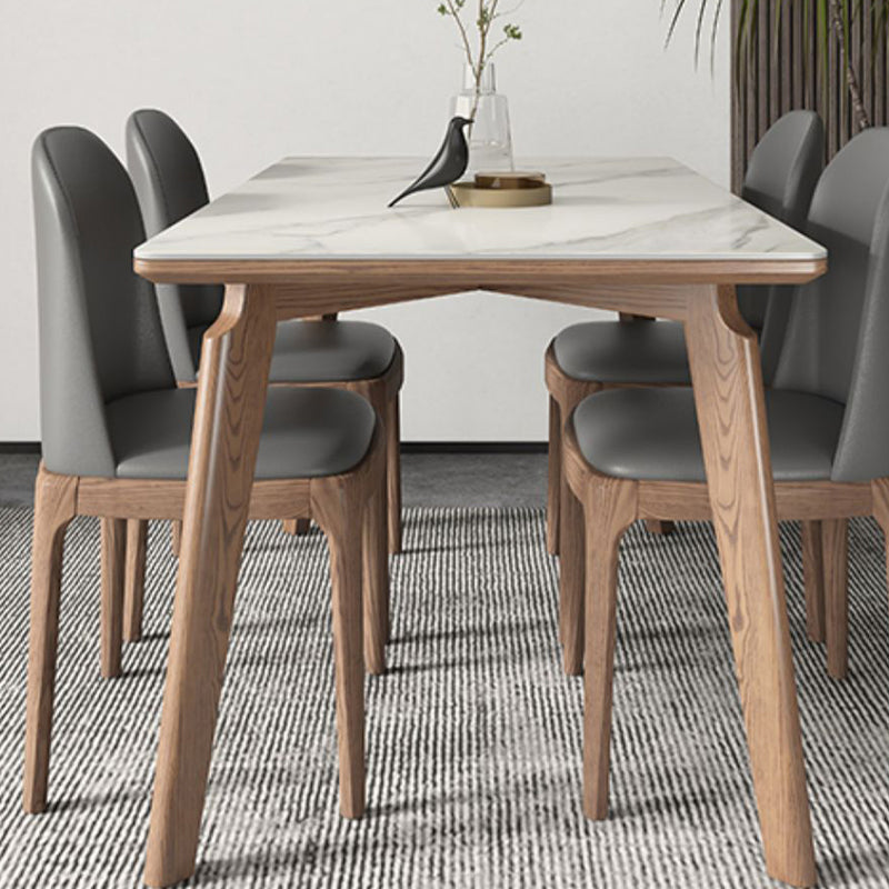 Rectangle Solid Wood Legs Table Contemporary Stone Dining Table for Dining Room Clearhalo 'Dining Tables & Seating' 'Dining Tables' 'dining_table' 'furn' 'furn_dining_table' 'Furniture' 'Kitchen & Dining Furniture' 6379081