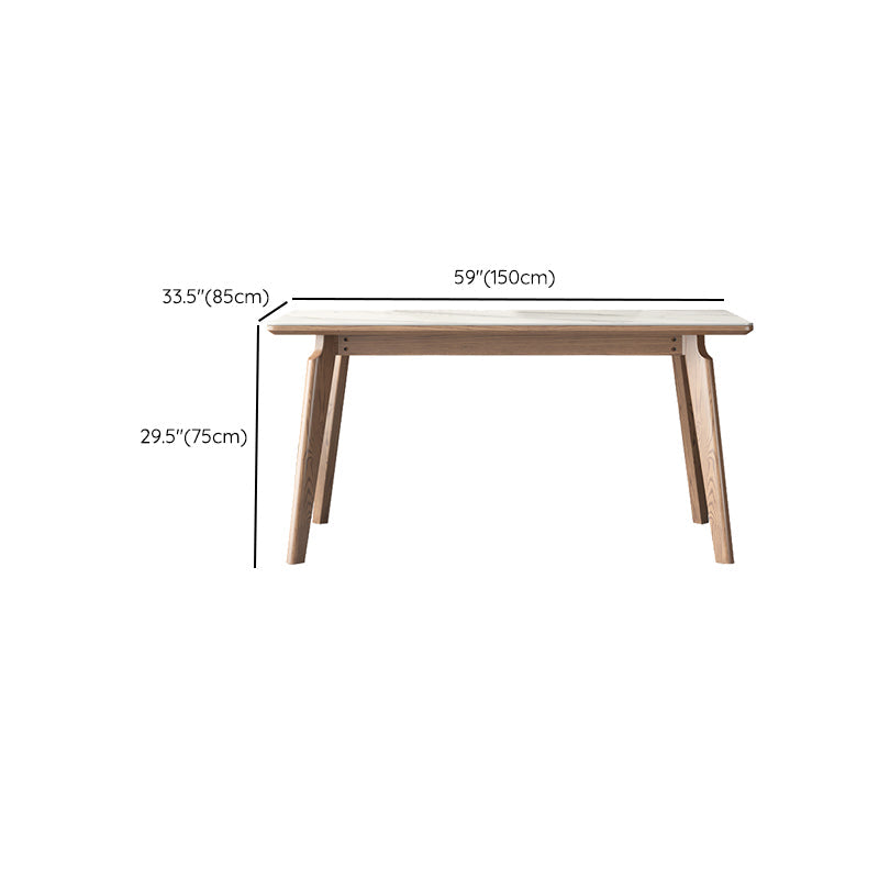Rectangle Solid Wood Legs Table Contemporary Stone Dining Table for Dining Room Clearhalo 'Dining Tables & Seating' 'Dining Tables' 'dining_table' 'furn' 'furn_dining_table' 'Furniture' 'Kitchen & Dining Furniture' 6379085
