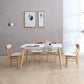 Table à manger rectangulaire à 4 pieds, Table de base moderne en bois de frêne pour cuisine