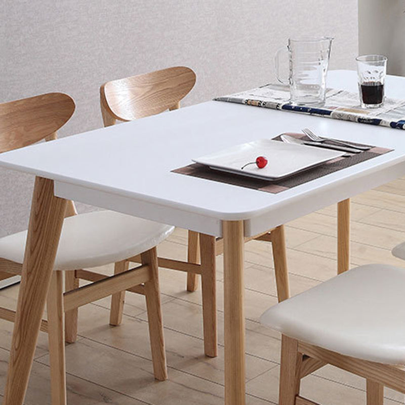 Table à manger rectangulaire à 4 pieds, Table de base moderne en bois de frêne pour cuisine