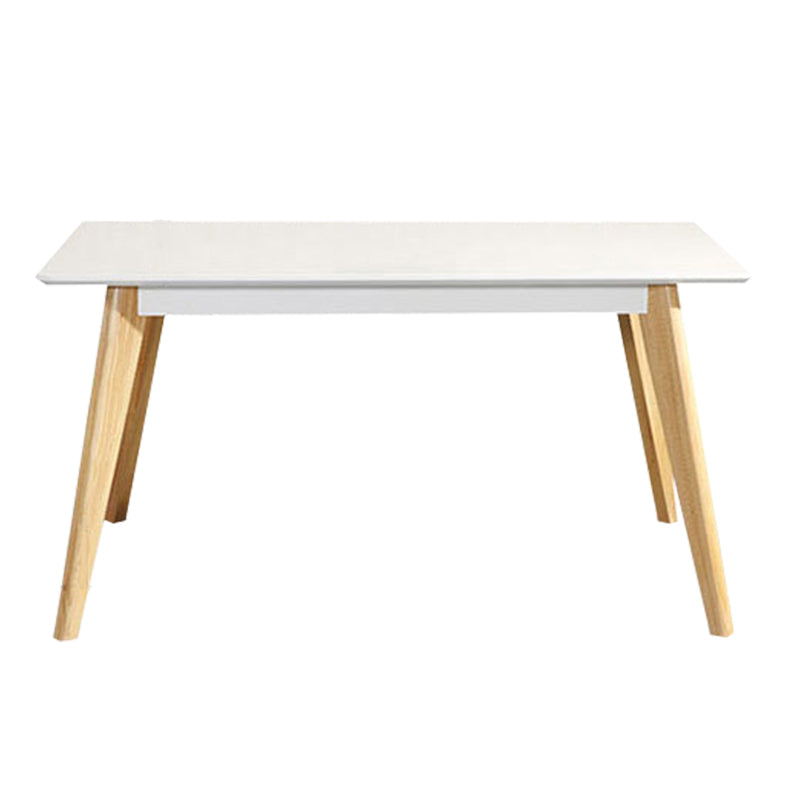 Table à manger rectangulaire à 4 pieds, Table de base moderne en bois de frêne pour cuisine
