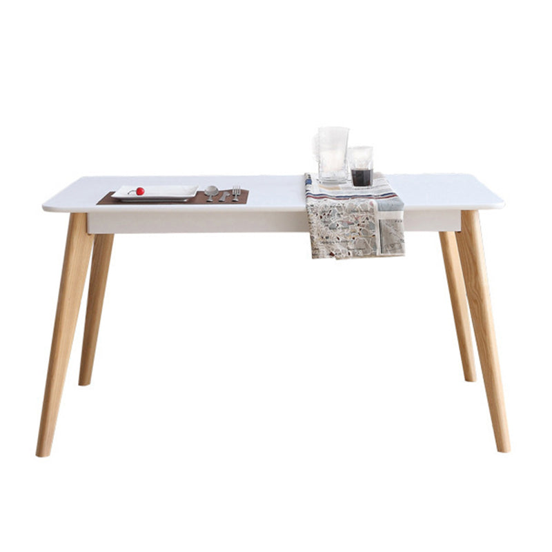 Table à manger rectangulaire à 4 pieds, Table de base moderne en bois de frêne pour cuisine