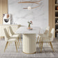 Contemporary Dining Rectangle Table Sintered Stone Table with Metal Legs for Home Clearhalo 'Dining Tables & Seating' 'Dining Tables' 'dining_table' 'furn' 'furn_dining_table' 'Furniture' 'Kitchen & Dining Furniture' 6379142