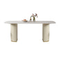 Contemporary Dining Rectangle Table Sintered Stone Table with Metal Legs for Home Clearhalo 'Dining Tables & Seating' 'Dining Tables' 'dining_table' 'furn' 'furn_dining_table' 'Furniture' 'Kitchen & Dining Furniture' 6379143