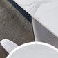 Table à manger rectangulaire à base noire, Table moderne en pierre pour salle à manger