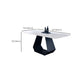 Table à manger rectangulaire à base noire, Table moderne en pierre pour salle à manger