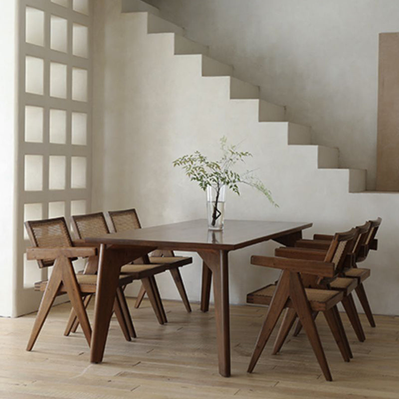Rectangle Brown Base Dining Table Modern Pine Wood Table for Living Room 70.9"L x 31.5"W x 29.5"H Without Chairs Clearhalo 'Dining Tables & Seating' 'Dining Tables' 'dining_table' 'furn' 'furn_dining_table' 'Furniture' 'Kitchen & Dining Furniture' 6379161