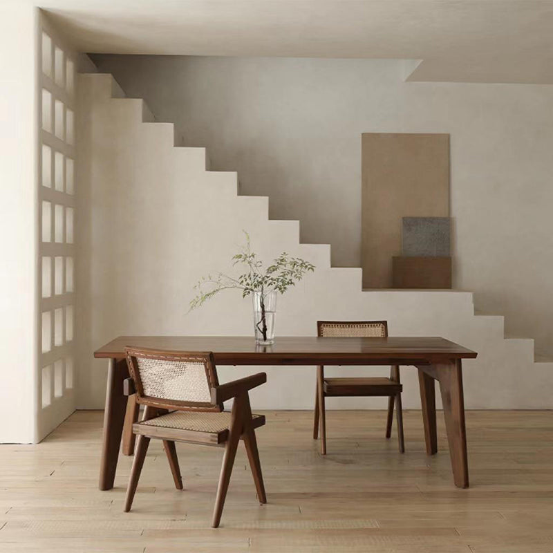 Rectangle Brown Base Dining Table Modern Pine Wood Table for Living Room 63"L x 27.6"W x 29.5"H Without Chairs Clearhalo 'Dining Tables & Seating' 'Dining Tables' 'dining_table' 'furn' 'furn_dining_table' 'Furniture' 'Kitchen & Dining Furniture' 6379162