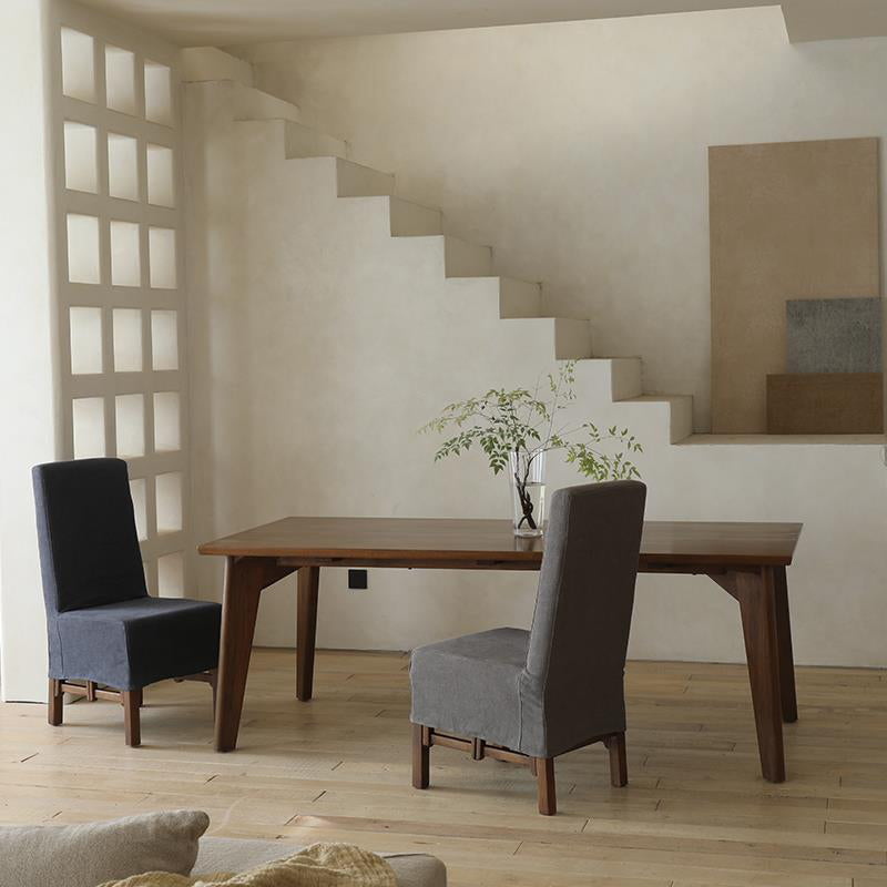 Rectangle Brown Base Dining Table Modern Pine Wood Table for Living Room 86.6"L x 35.4"W x 29.5"H Without Chairs Clearhalo 'Dining Tables & Seating' 'Dining Tables' 'dining_table' 'furn' 'furn_dining_table' 'Furniture' 'Kitchen & Dining Furniture' 6379164