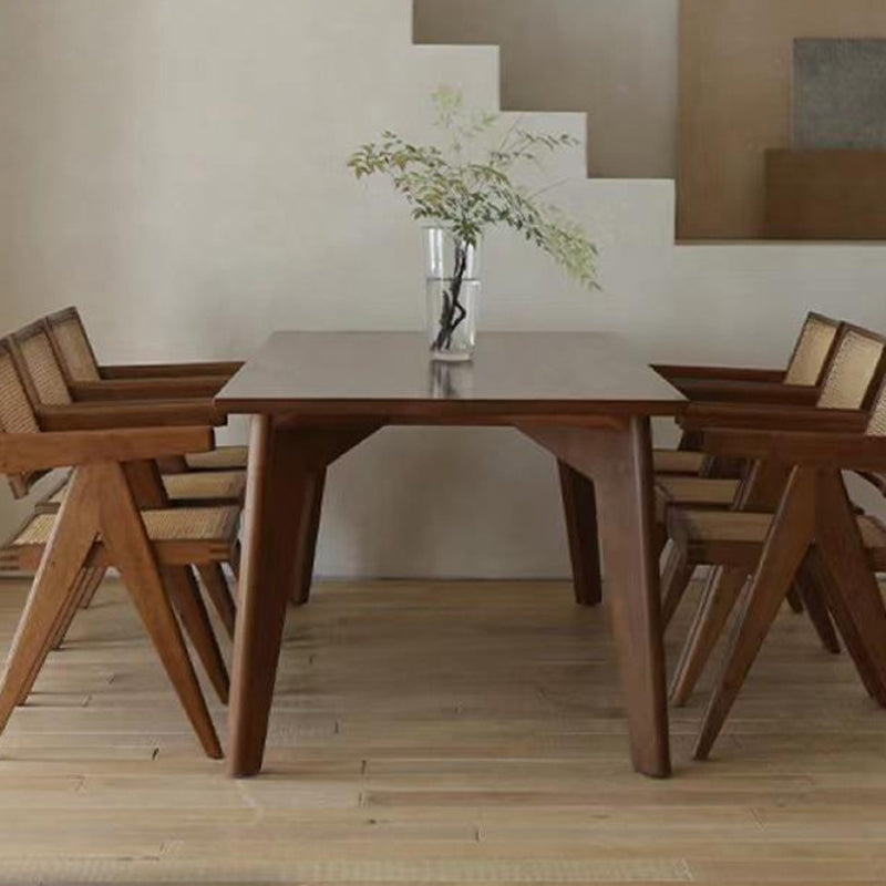 Rectangle Brown Base Dining Table Modern Pine Wood Table for Living Room Clearhalo 'Dining Tables & Seating' 'Dining Tables' 'dining_table' 'furn' 'furn_dining_table' 'Furniture' 'Kitchen & Dining Furniture' 6379173
