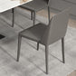 Mesa de comedor industrial de piedra sinterizada Mesa rectangular con base de pedestal de metal