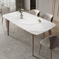 Table rectangulaire moderne de table à manger en pierre frittée avec 4 pieds pour la maison