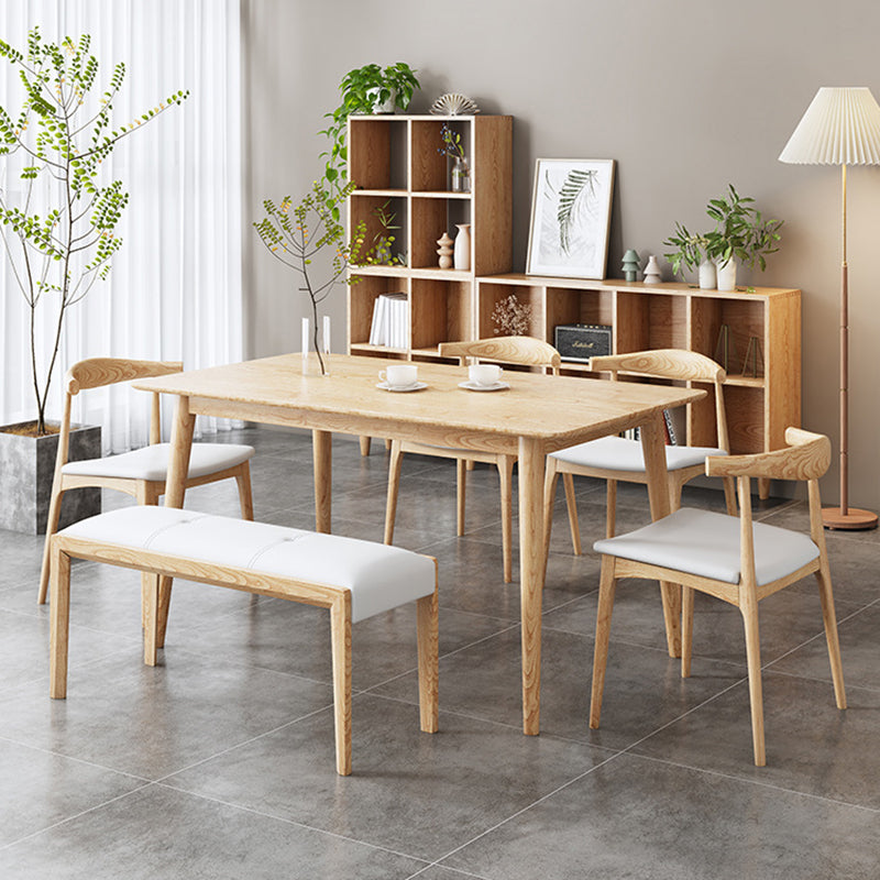 Glam Style Table Wooden Rectangle Table with 4 Legs for Home Use Clearhalo 'Dining Tables & Seating' 'Dining Tables' 'dining_table' 'furn' 'furn_dining_table' 'Furniture' 'Kitchen & Dining Furniture' 6379232