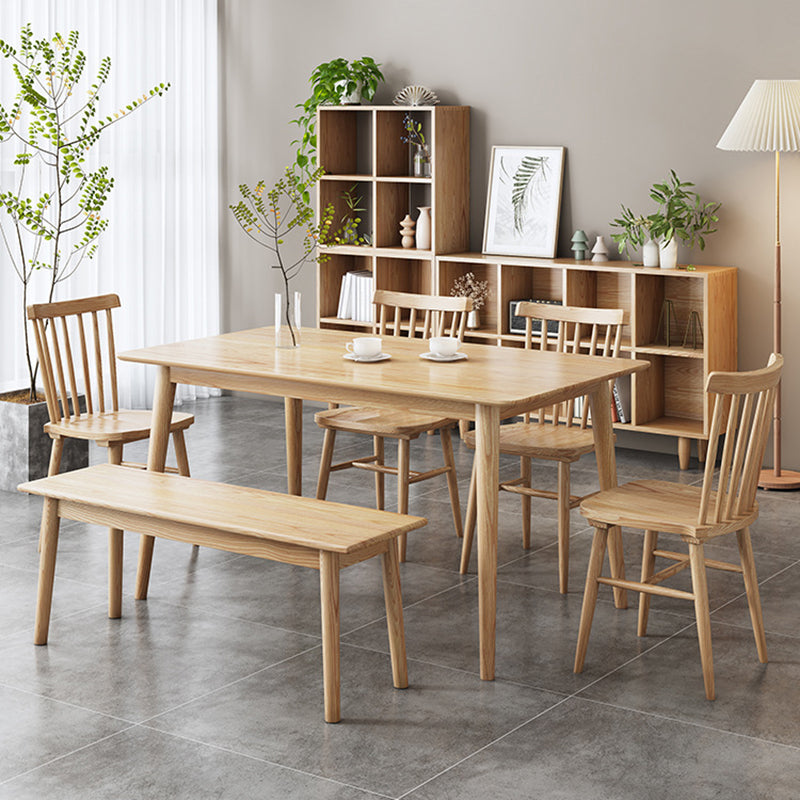 Glam Style Table Wooden Rectangle Table with 4 Legs for Home Use Clearhalo 'Dining Tables & Seating' 'Dining Tables' 'dining_table' 'furn' 'furn_dining_table' 'Furniture' 'Kitchen & Dining Furniture' 6379233