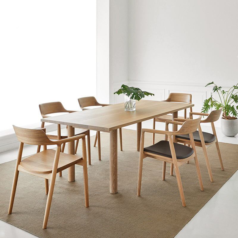 Medieval Modern Solid Wood Table Rectangular Wood Table with 4 Legs 63"L x 31.5"W x 29.5"H Without Chairs Clearhalo 'Dining Tables & Seating' 'Dining Tables' 'dining_table' 'furn' 'furn_dining_table' 'Furniture' 'Kitchen & Dining Furniture' 6379258