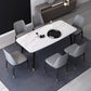 Industrial Sintered Stone Dining Table Rectangle Table with 4 Legs White 70.9"L x 35.4"W x 29.5"H Without Chairs Clearhalo 'Dining Tables & Seating' 'Dining Tables' 'dining_table' 'furn' 'furn_dining_table' 'Furniture' 'Kitchen & Dining Furniture' 6379288