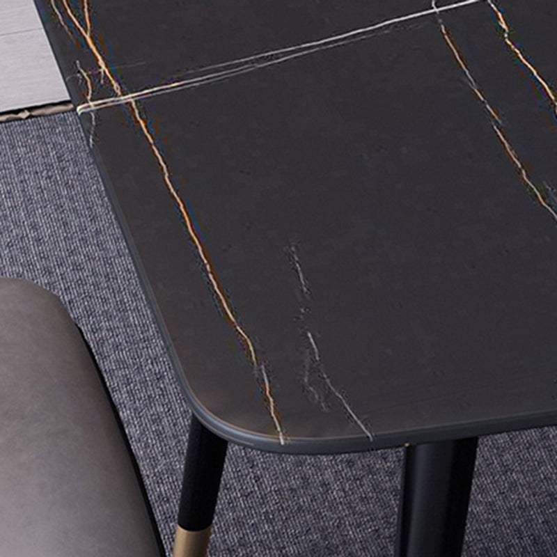 Industrial Sintered Stone Dining Table Rectangle Table with 4 Legs Clearhalo 'Dining Tables & Seating' 'Dining Tables' 'dining_table' 'furn' 'furn_dining_table' 'Furniture' 'Kitchen & Dining Furniture' 6379292