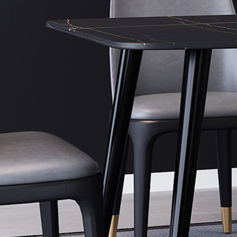 Industrial Sintered Stone Dining Table Rectangle Table with 4 Legs Clearhalo 'Dining Tables & Seating' 'Dining Tables' 'dining_table' 'furn' 'furn_dining_table' 'Furniture' 'Kitchen & Dining Furniture' 6379294