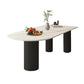 Modern Irregular Shape Table Sintered Stone Table with 3 Legs Black Without Chairs Clearhalo 'Dining Tables & Seating' 'Dining Tables' 'dining_table' 'furn' 'furn_dining_table' 'Furniture' 'Kitchen & Dining Furniture' 6379310