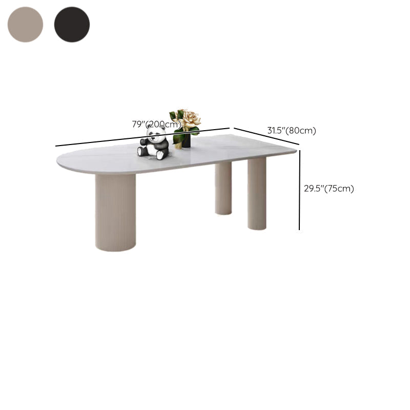 Modern Irregular Shape Table Sintered Stone Table with 3 Legs Clearhalo 'Dining Tables & Seating' 'Dining Tables' 'dining_table' 'furn' 'furn_dining_table' 'Furniture' 'Kitchen & Dining Furniture' 6379316