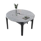 Contemporary Dining Round Table Sintered Stone Table with Wood Legs for Home Clearhalo 'Dining Tables & Seating' 'Dining Tables' 'dining_table' 'furn' 'furn_dining_table' 'Furniture' 'Kitchen & Dining Furniture' 6379321