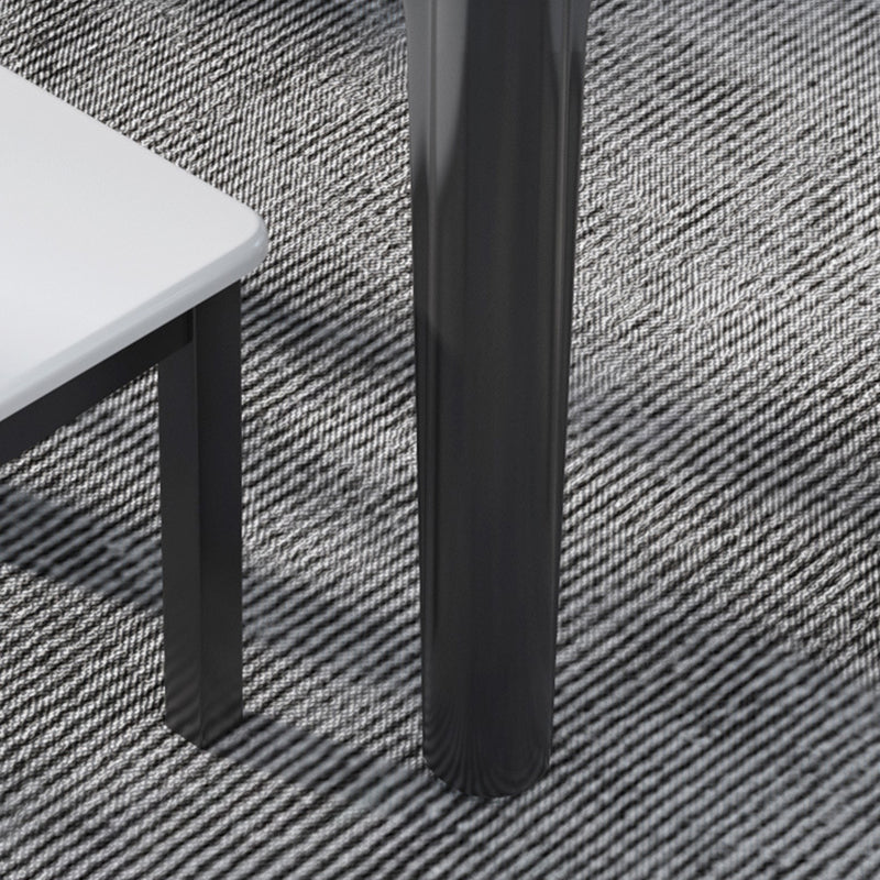 Contemporary Dining Round Table Sintered Stone Table with Wood Legs for Home Clearhalo 'Dining Tables & Seating' 'Dining Tables' 'dining_table' 'furn' 'furn_dining_table' 'Furniture' 'Kitchen & Dining Furniture' 6379324