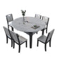 Contemporary Dining Round Table Sintered Stone Table with Wood Legs for Home Clearhalo 'Dining Tables & Seating' 'Dining Tables' 'dining_table' 'furn' 'furn_dining_table' 'Furniture' 'Kitchen & Dining Furniture' 6379327
