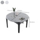 Contemporary Dining Round Table Sintered Stone Table with Wood Legs for Home Clearhalo 'Dining Tables & Seating' 'Dining Tables' 'dining_table' 'furn' 'furn_dining_table' 'Furniture' 'Kitchen & Dining Furniture' 6379328