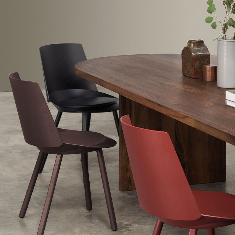 Modern Solid Wood Dining Table Oval Wooden Table with Double Pedestal Clearhalo 'Dining Tables & Seating' 'Dining Tables' 'dining_table' 'furn' 'furn_dining_table' 'Furniture' 'Kitchen & Dining Furniture' 6379383