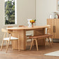 Modern Pine Wood Dining Table Oval Wooden Table with Double Pedestal