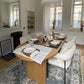 Modern Pine Wood Dining Table Oval Wooden Table with Double Pedestal