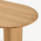 Modern Pine Wood Dining Table Oval Wooden Table with Double Pedestal