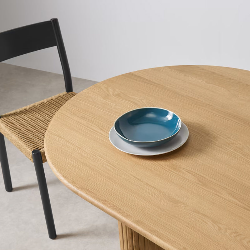 Modern Pine Wood Dining Table Oval Wooden Table with Double Pedestal