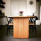 Modern Pine Wood Dining Table Oval Wooden Table with Double Pedestal