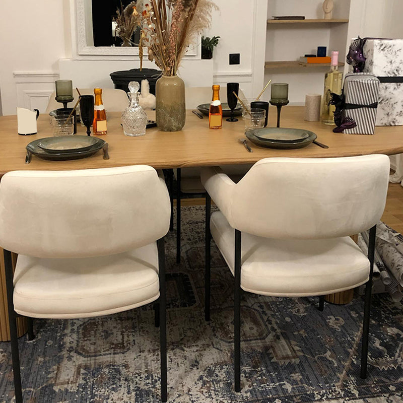 Modern Pine Wood Dining Table Oval Wooden Table with Double Pedestal