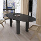 Modern Solid Wood Dining Table Oval Wooden Table with 4 Legs Black 86.6"L x 35.4"W x 29.5"H Without Chairs Clearhalo 'Dining Tables & Seating' 'Dining Tables' 'dining_table' 'furn' 'furn_dining_table' 'Furniture' 'Kitchen & Dining Furniture' 6379414