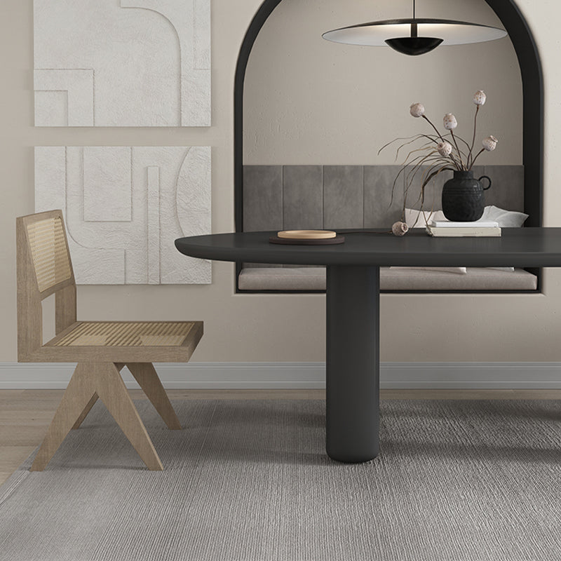 Modern Solid Wood Dining Table Oval Wooden Table with 4 Legs Clearhalo 'Dining Tables & Seating' 'Dining Tables' 'dining_table' 'furn' 'furn_dining_table' 'Furniture' 'Kitchen & Dining Furniture' 6379417