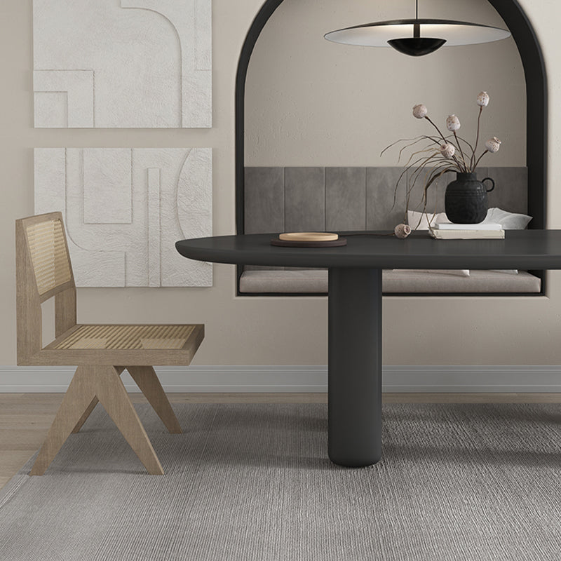 Modern Solid Wood Dining Table Oval Wooden Table with 4 Legs Clearhalo 'Dining Tables & Seating' 'Dining Tables' 'dining_table' 'furn' 'furn_dining_table' 'Furniture' 'Kitchen & Dining Furniture' 6379420