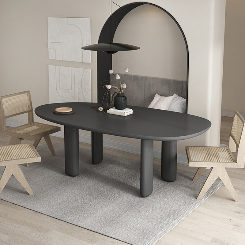 Modern Solid Wood Dining Table Oval Wooden Table with 4 Legs Clearhalo 'Dining Tables & Seating' 'Dining Tables' 'dining_table' 'furn' 'furn_dining_table' 'Furniture' 'Kitchen & Dining Furniture' 6379421
