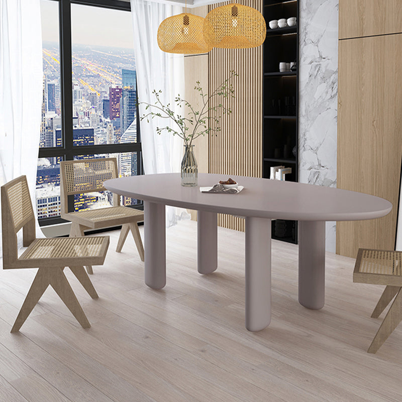 Modern Solid Wood Dining Table Oval Wooden Table with 4 Legs Clearhalo 'Dining Tables & Seating' 'Dining Tables' 'dining_table' 'furn' 'furn_dining_table' 'Furniture' 'Kitchen & Dining Furniture' 6379422