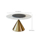 Glam Style Dining Round Table Sintered Stone Table with Turntable for Home Clearhalo 'Dining Tables & Seating' 'Dining Tables' 'dining_table' 'furn' 'furn_dining_table' 'Furniture' 'Kitchen & Dining Furniture' 6379438