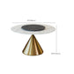 Glam Style Dining Round Table Sintered Stone Table with Turntable for Home Clearhalo 'Dining Tables & Seating' 'Dining Tables' 'dining_table' 'furn' 'furn_dining_table' 'Furniture' 'Kitchen & Dining Furniture' 6379439