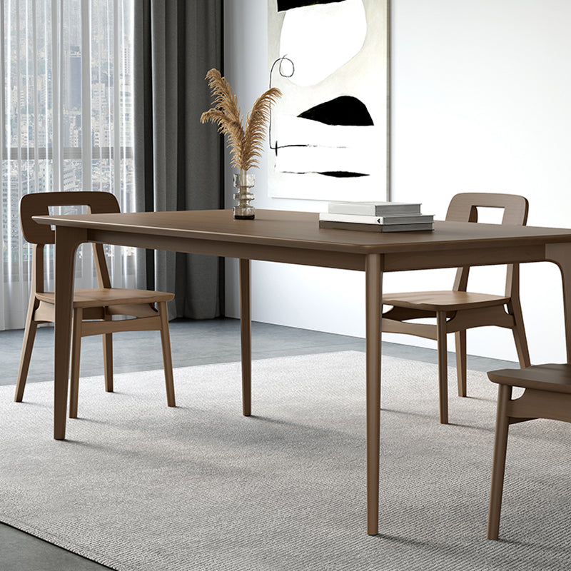 Medieval Modern Solid Wood Table Rectangular Table with 4 Legs 55.1"L x 31.5"W x 29.5"H Without Chairs Clearhalo 'Dining Tables & Seating' 'Dining Tables' 'dining_table' 'furn' 'furn_dining_table' 'Furniture' 'Kitchen & Dining Furniture' 6379440