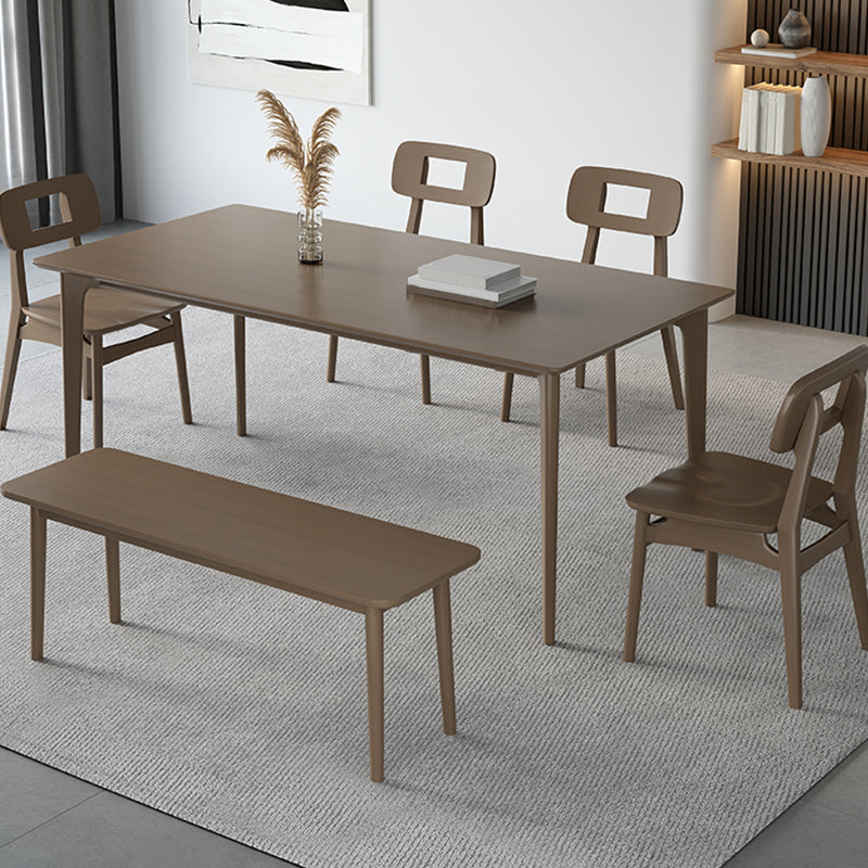 Medieval Modern Solid Wood Table Rectangular Table with 4 Legs 51.2"L x 27.6"W x 29.5"H Without Chairs Clearhalo 'Dining Tables & Seating' 'Dining Tables' 'dining_table' 'furn' 'furn_dining_table' 'Furniture' 'Kitchen & Dining Furniture' 6379441