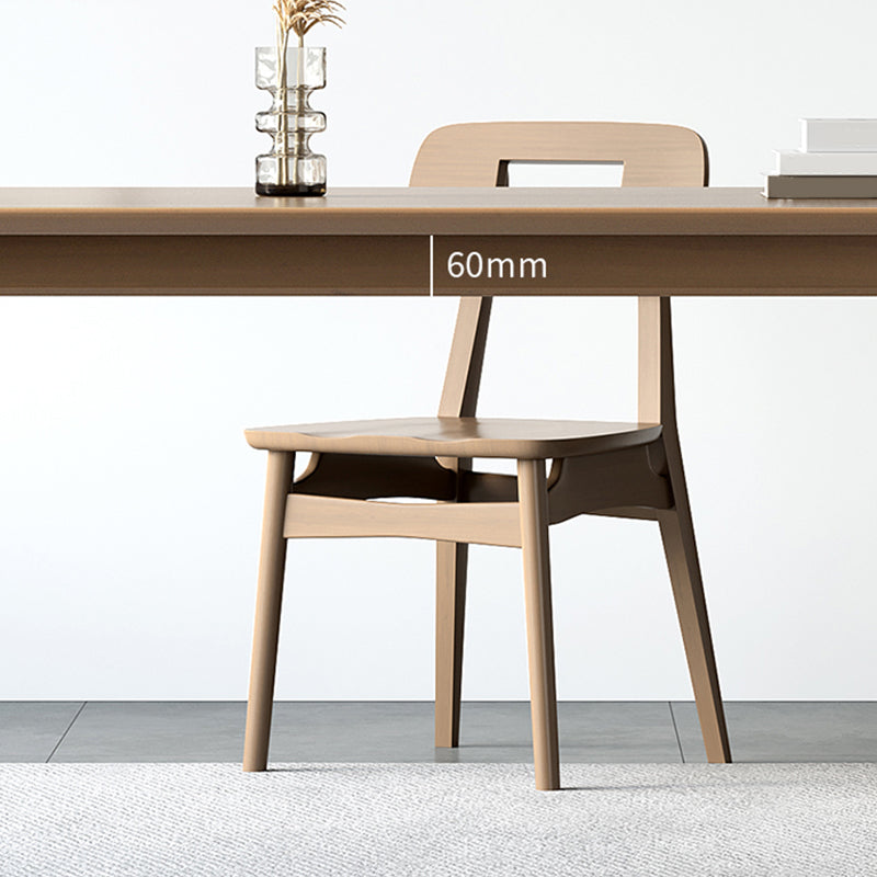 Medieval Modern Solid Wood Table Rectangular Table with 4 Legs Clearhalo 'Dining Tables & Seating' 'Dining Tables' 'dining_table' 'furn' 'furn_dining_table' 'Furniture' 'Kitchen & Dining Furniture' 6379447