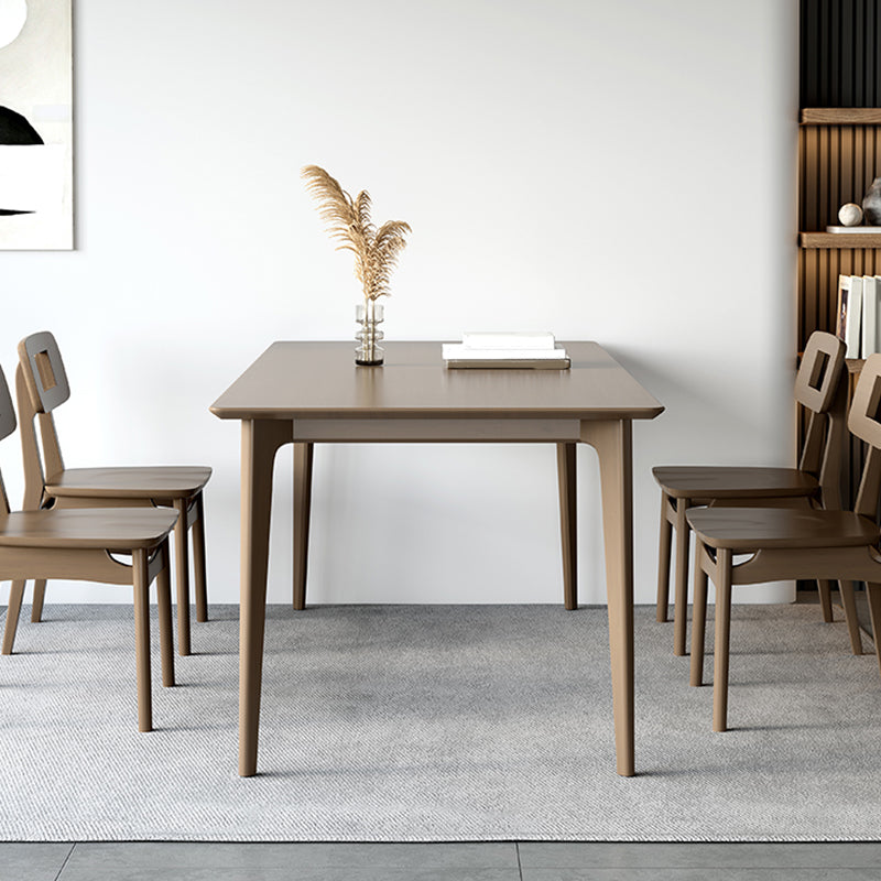 Medieval Modern Solid Wood Table Rectangular Table with 4 Legs Clearhalo 'Dining Tables & Seating' 'Dining Tables' 'dining_table' 'furn' 'furn_dining_table' 'Furniture' 'Kitchen & Dining Furniture' 6379451