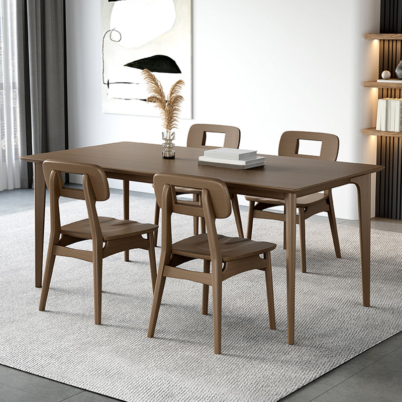 Medieval Modern Solid Wood Table Rectangular Table with 4 Legs Clearhalo 'Dining Tables & Seating' 'Dining Tables' 'dining_table' 'furn' 'furn_dining_table' 'Furniture' 'Kitchen & Dining Furniture' 6379454